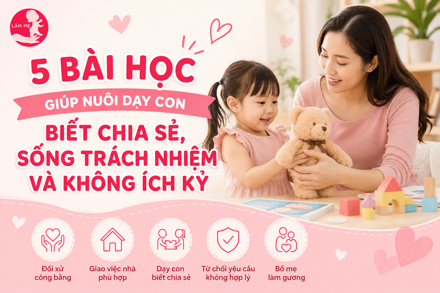 5 bài học giúp nuôi dạy con biết chia sẻ, sống trách nhiệm và không ích kỷ